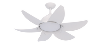 DRL42/52-6Y004 6ABSremote Contol DC Ceiling Fan with Dimmable Light Matt White