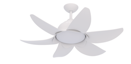 DRL42/52-6Y004 6ABSremote Contol DC Ceiling Fan with Dimmable Light Matt White