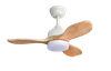 DRL34-3A434 3solidwood Blades Remote Contol DC Soild Wood Ceiling Fan with Dimmable Light for Dining Room