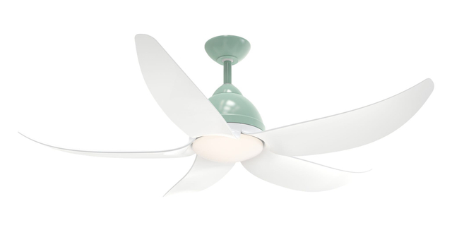 DRL52-5Y004 5ABSremote Contol DC Ceiling Fan with Dimmable Light Matt White.