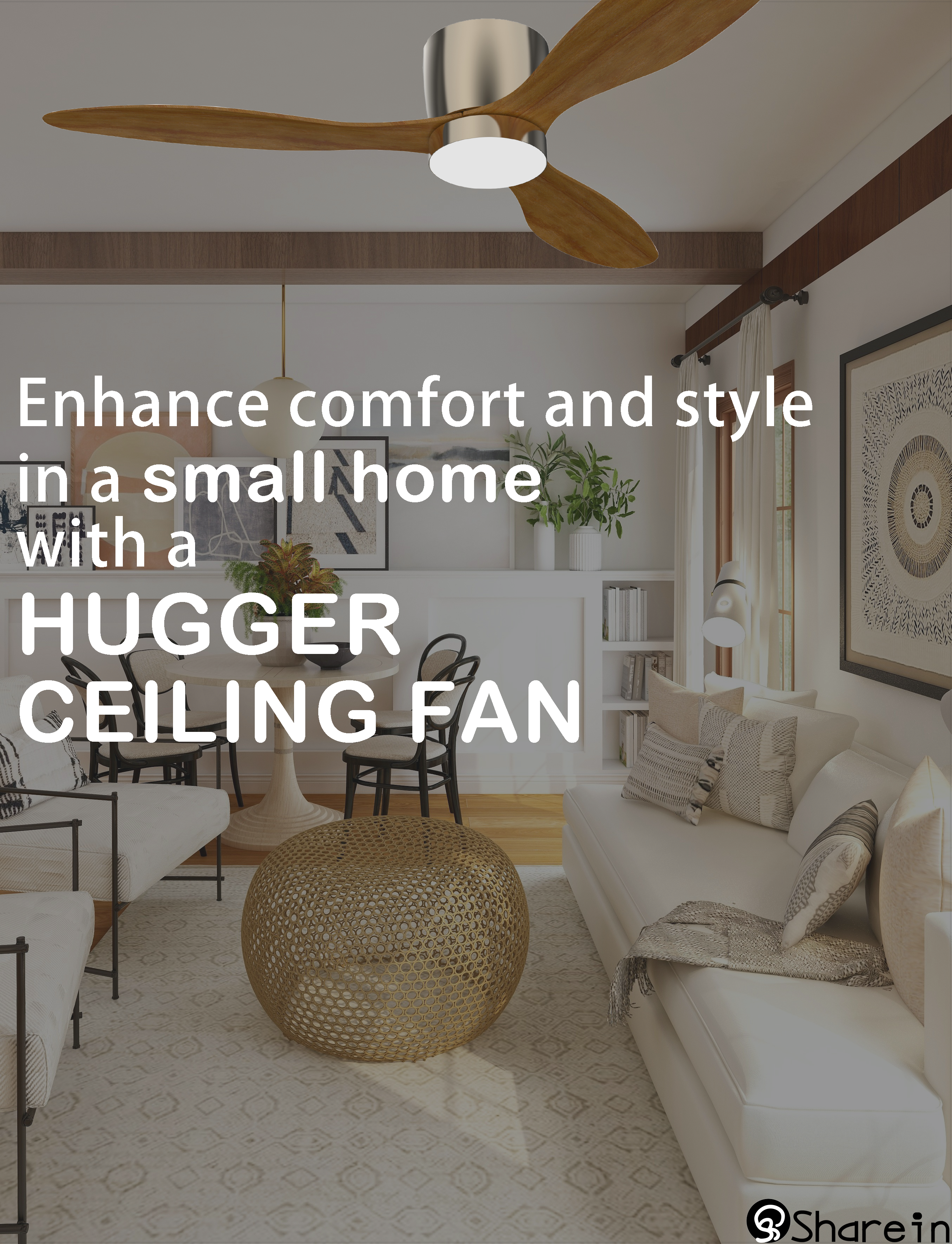 Enhance Comfort And Style in A Small Home with A Hugger Ceiling Fan