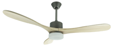 DRL52-3A708 3soild Wood Remote Contol DC Ceiling Fan with Dimmable Light Integrated Light